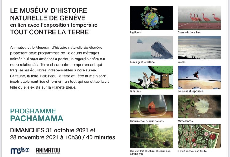 PROGRAMME PACHAMAMA
CE DIMANCHE 
28 novembre 2021 à 10h30 / 40 minutes
AU <a href="/MuseumGeneve/">MuséumGenève</a>
en lien avec l’exposition temporaire
TOUT CONTRE LA TERRE