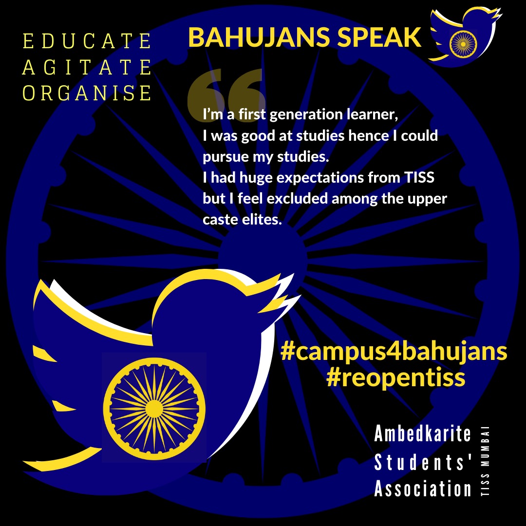 asa_tiss's tweet photo. Online education is a curse for the Marginalised  #ReopenTISS #Campus4Bahujans https://t.co/7gDI2zMxBB