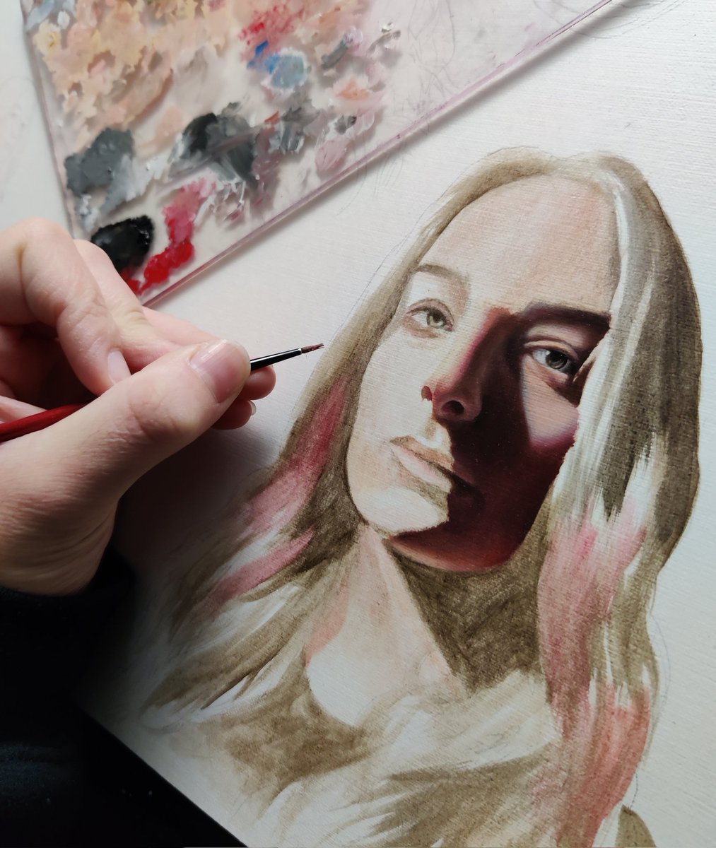 Autoportrait à la peinture à l'huile...