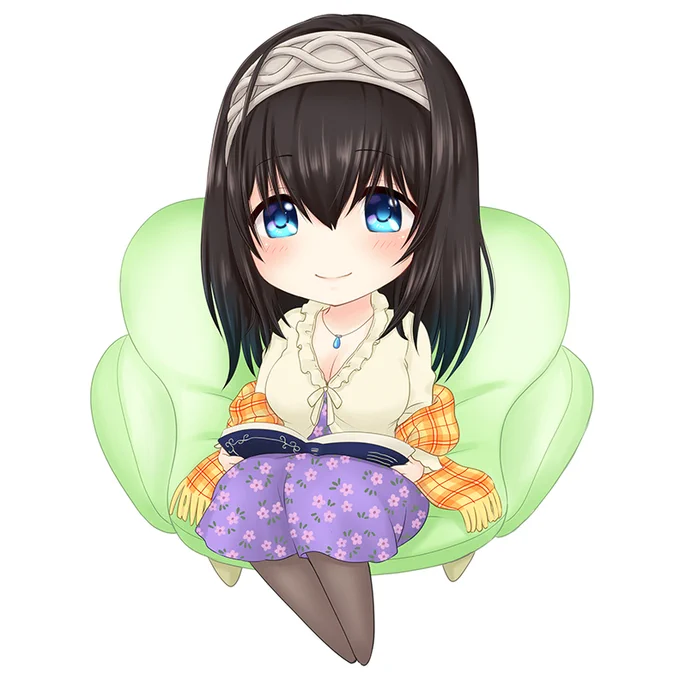文香、読書中 