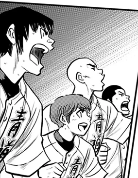so cute yui shonen always drawn in between higasa and yamaguchi 