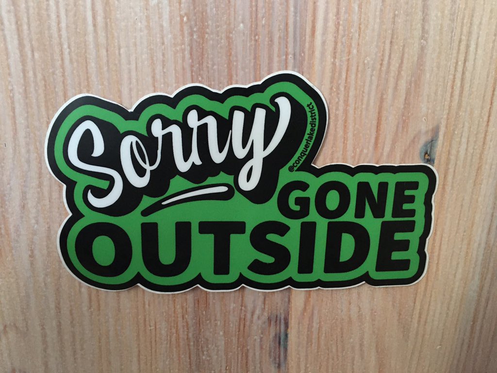 ByLaurieDesigns's tweet photo. We found this sticker when we were at @ConquerLake .
It’s basically a visual representation of Elaine’s eternal catchphrase.
.
.
.
.
#outdoors #outside #outdoorsisfree #outdoorsisbest #outsideisbest #outsideisfree #outdoorfamily #familyadventures #thelakedistrict https://t.co/cLFUMpGxuB