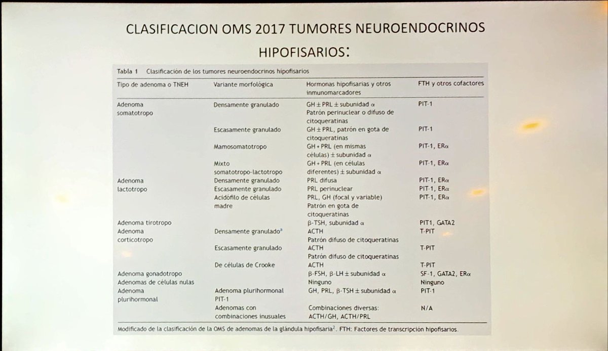 ElenaDF75's tweet image. #UpSAEDYN

Mariola Avilés

Nueva clasificación de tumores hipofisarios: guía @sociedadSEEN @NeuroendocrinoS 

#PitNETS

▪️No funcionate—-&amp;gt; silente 
▪️Atípico —-&amp;gt; subtipo de alto riesgo 

Y 🆕algoritmo diagnóstico histológico 
@SAEDYN_