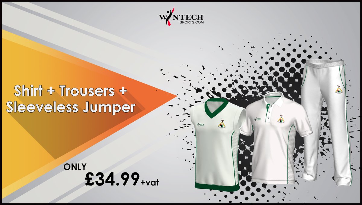 WintechSports's tweet photo. Is your club looking for a new cricket kit for the 2022 season?
If so, look no further as our Cricket 2022 Promotion offers a made to order shirt + trousers + sleeveless jumper all with the club badge embroidered for only £34.99 + vat.
Contact us for more info
#Cricket #promotion https://t.co/bvGR7T3wcq