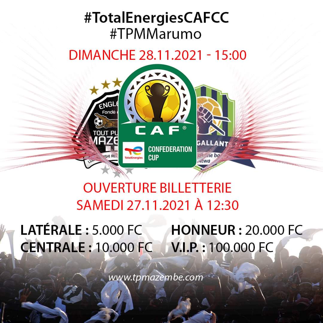 9000 badiangwenas autorisés au temple du <a href="/TPMazembe/">TP Mazembe</a> pour affronter <a href="/_Marumogallants/">MARUMO GALLANTS FC</a>  !