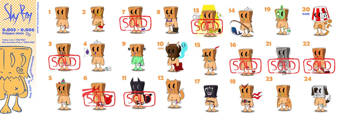 👶🏻Today I am a "shy-boy" But someday I'll be a "shine-boy" 

(0.003 ETH -0.006 ETH ) 💰Polygon Chain
⛵️Opensea : opensea.io/collection/shy…
#NFTCommmunity #NFTshill #polygonNFT #nftcollector #NFTJapan #NFTTHAILAND