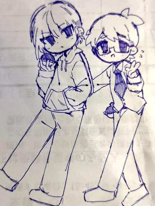 ポケソル見るとき頭の中でこんな感じの人達に喋らせてる(似せる気はない)(A0さん描いた後に見てみたら全然違った) 