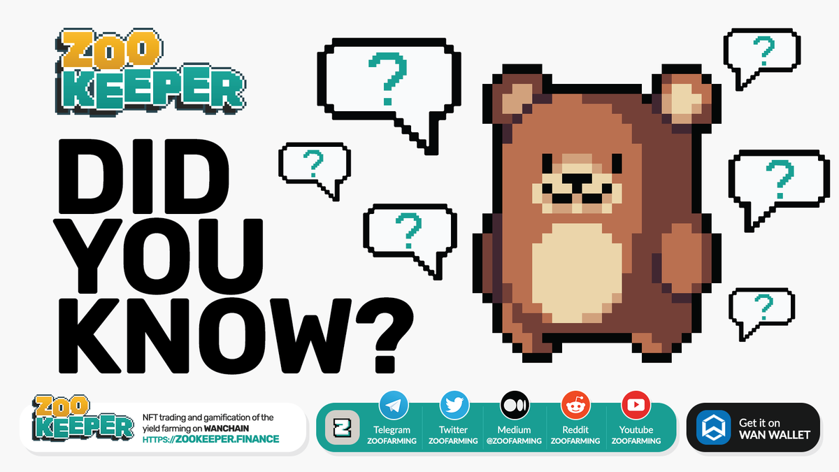 Did you know that $ZOO <a href="/ZooFarming/">ZooKeeper - Old Account</a> ...

💡 has unbelievably low fees associated with each transaction (less than 0.0001$ per tx)

💡 has more than 90% of the circulating supply locked in staking and liquidity pools

#DeFi #NFTs #yieldfarming #gasfees #P2E #PlayToEarn #ZooKeeper