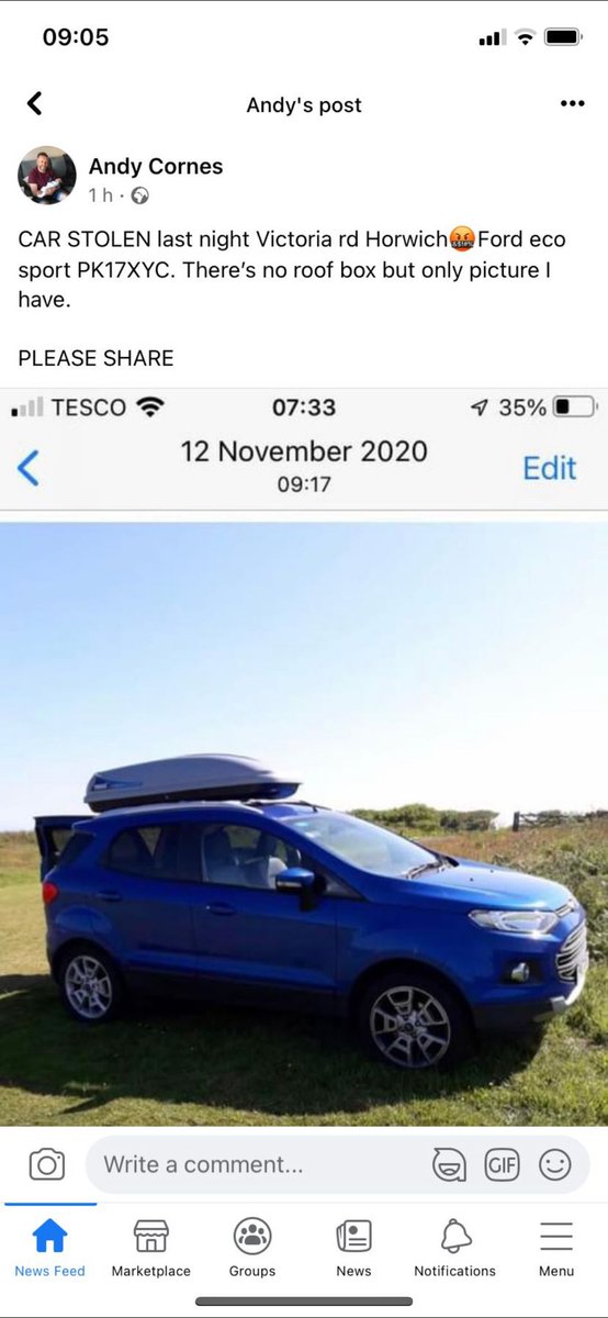 squintyeyes90's tweet photo. @callum_1997 dad has had his car stolen. If anybody knows anything could you get in touch or please share to help. https://t.co/J65QxsplY1
