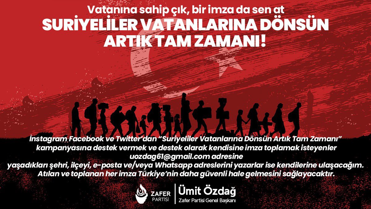 Ülkeni savunmak için bir İmza at ve İmza topla. Attığın ve topladığın her İmza Suriyelileri Suriye’ye biraz daha yaklaştıracaktır.