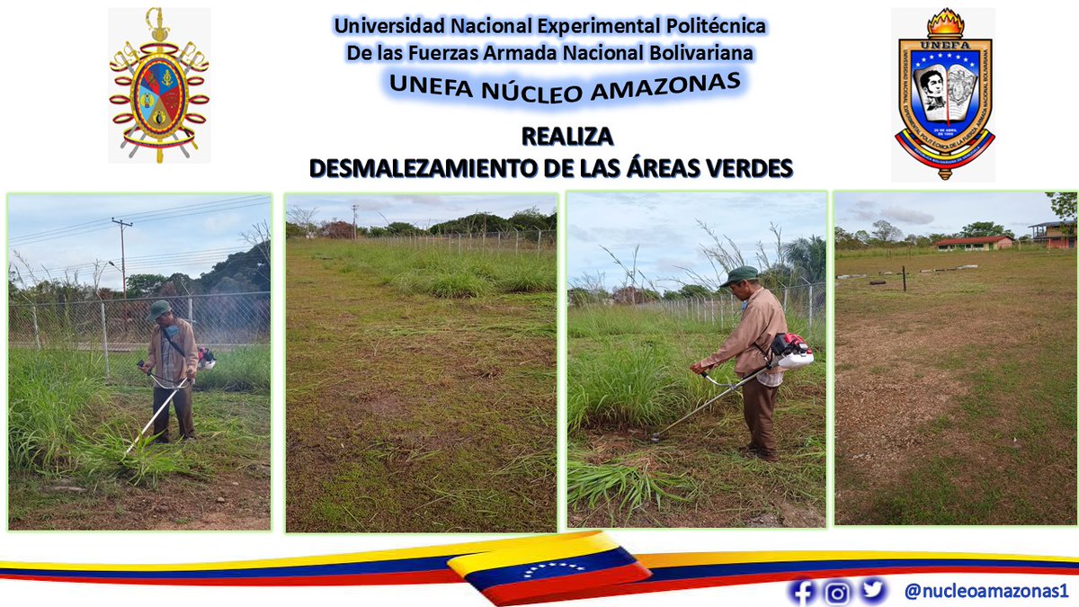 AmazonasNucleo1's tweet photo. Este 26 de Nov. Del 2021  UNEFA #NucleoAmazonas1, Realizó limpieza y desmalezamiento a las Áreas verdes del Núcleo. Compromiso y dedicación para una Exelencia Educativa.  @Unefa_Ven @Unefa_Ve  @angiolillofp   @NelsonT16249597 https://t.co/E9fT2irlAu