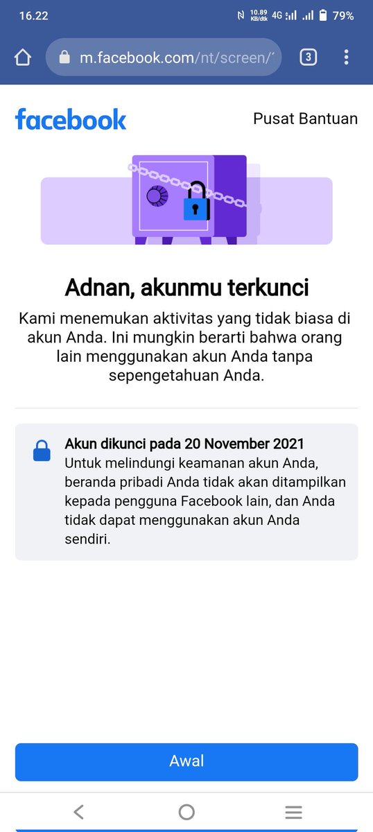 adnanchiz's tweet photo. Sudah 1minggu akun Facebook saya TEKUNCI oleh @Meta @facebookapp @Facebook 🖕
Email dan Nomer hp aktif.
Hanya meloginkan ke perangkat lain. Malah seperti ini kejadian nya.
Di email tidak ada merespon jawaban dari pertanyaan saya., https://t.co/iLTC2SZM0O