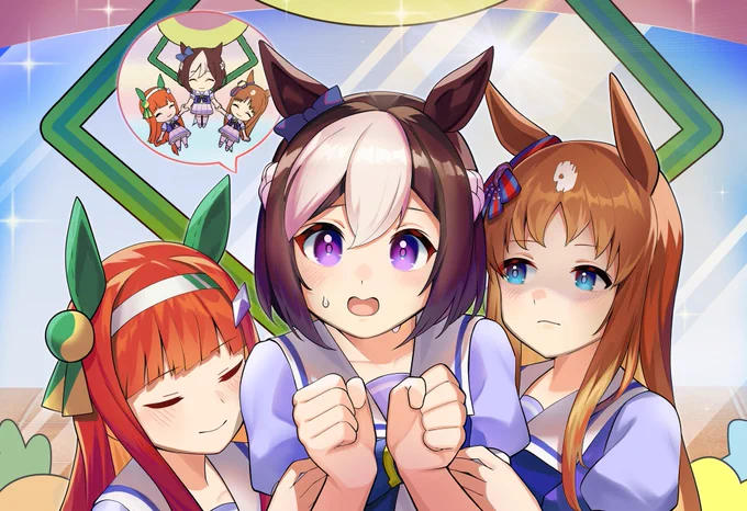 等身大でUFOキャッチャーで釣り上げられるグラスペスズ
#ウマ娘 