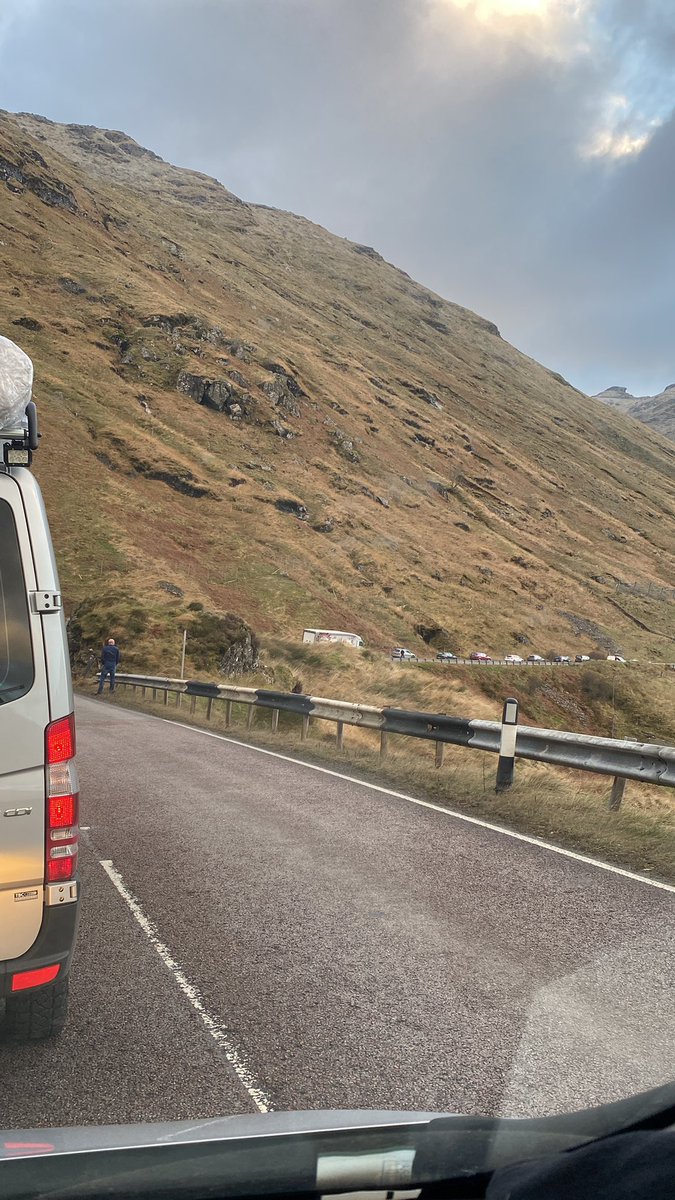 MarineBlast's tweet photo. The very real and harsh reality of trying to get to work #Argyll via 83 a lost day again - grid lock I’m curious to know if this is the solution that @scotgov @ScotGovFM have been working towards - if you can’t even get to work on a Sat morning we’re a third world country https://t.co/bMp8M466wX