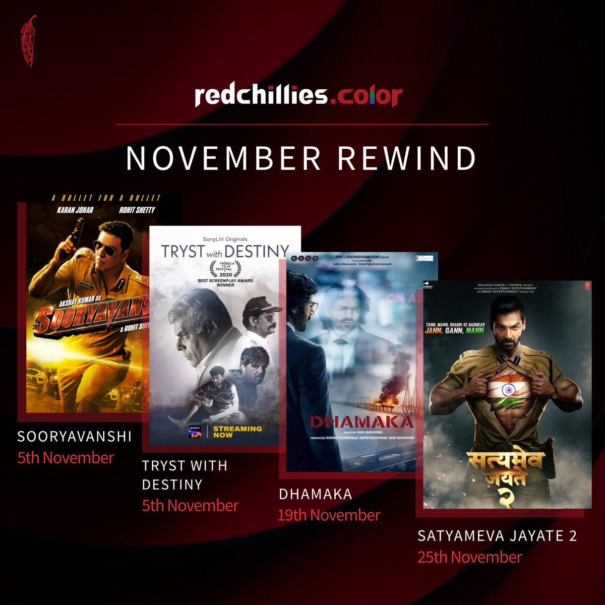 color_rcvfx's tweet photo. November was a month of big releases that we are proud to have worked on. Which ones have you already watched ?? 🍿🎬
➖
#ColorByRedChillies 🌶
##RCrewind ⏪ https://t.co/J8MDY24TfS