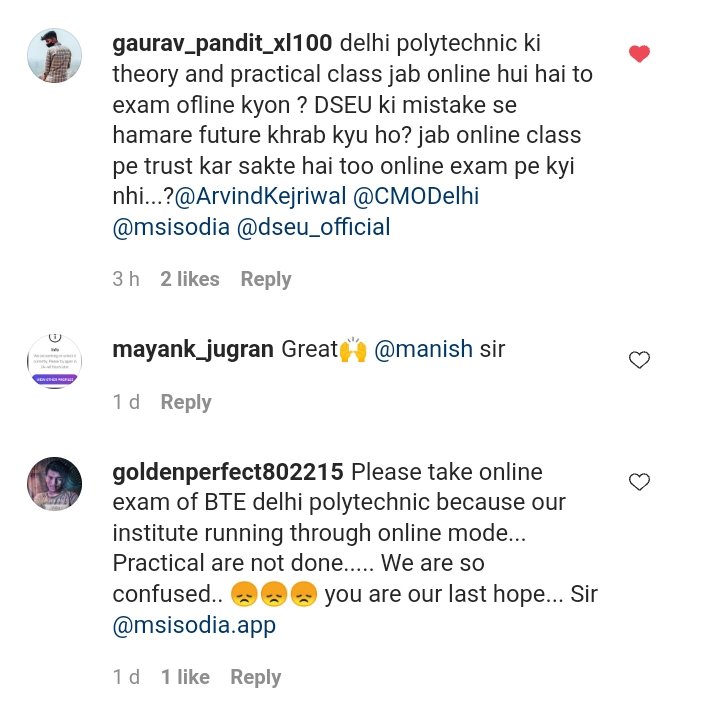simran_janth's tweet photo. #weWantOnlineExam 
@msisodia @ArvindKejriwal @BTE @desu 

#onlinexams #desu https://t.co/1n7gdc8ct9