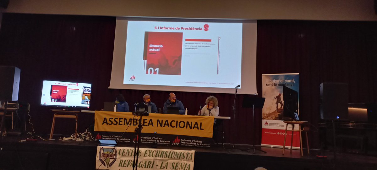 ACEMataro's tweet photo. Avui, a l'Assemblea General Extraordinària de la @FEEC_cat al Centre Obrer de #LaSenia Un any més, al servei de l'excursionisme català #AGEFEEC #sentlamuntanya #sentfeec https://t.co/8tsP5l3LO4