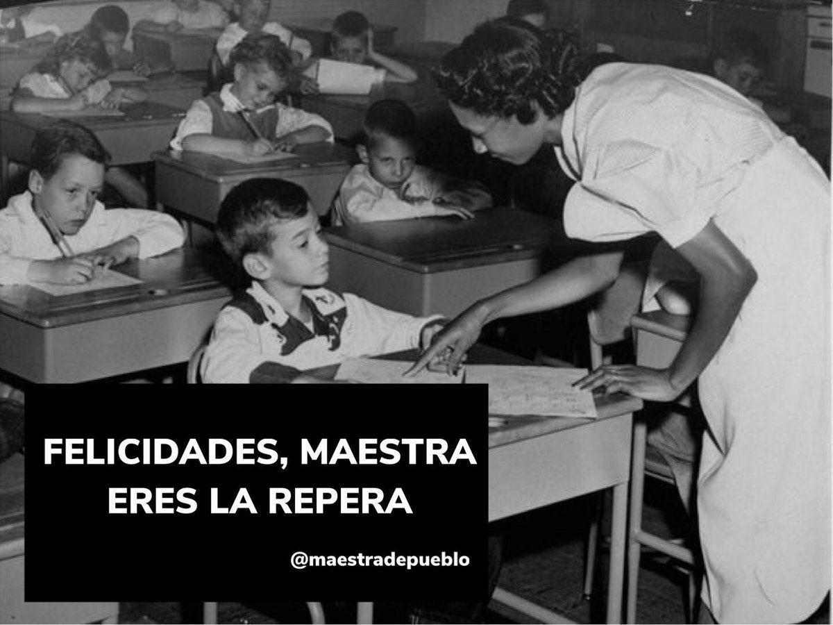 maestradepueblo's tweet photo. En el #DíadelMaestro #DíadelaMaestra. 
Gracias por luchar cada día por educación de calidad, por sacar lo mejor de tu alumnado y la dignificar de la profesión docente. ¡Sois la leche! https://t.co/p9VP5vUHZ9