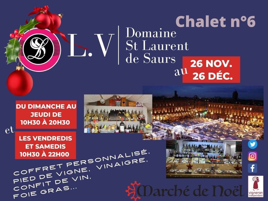 domainesls's tweet photo. [🍷🧑‍🎄ON VOUS ATTEND🎄MARCHÉ DE NOËL 🍷🧑‍🎄]
Offrez un #pieddevigne un #coffret personnalisé #vins #confits #vinaigre #confitture 🪴😉🌞🍷
🍇🍷Chalet n°6🎄#noël #marchedenoel  #vigneron #vigneronindependant #vins🍇🍷
#noel2021 #marchenoel #marchenoeltoulouse  #occitanie #gaillac https://t.co/6u7xFGL782