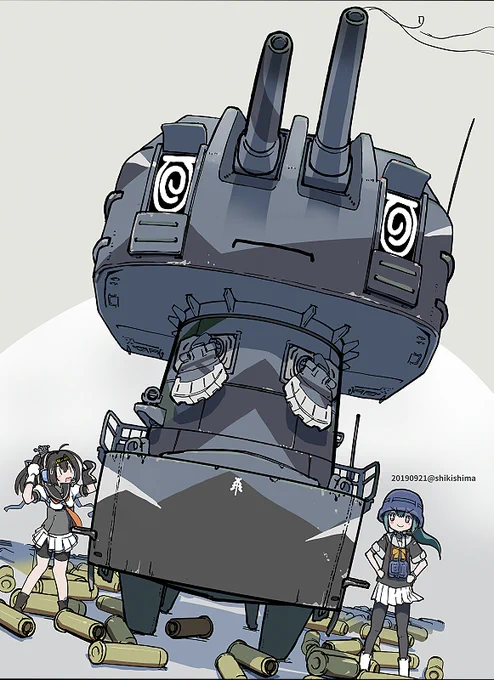 「火力は世界の共通語」～連装砲ちゃん(特大型) #艦隊これくしょん https://t.co/HwrJQCdN1E 