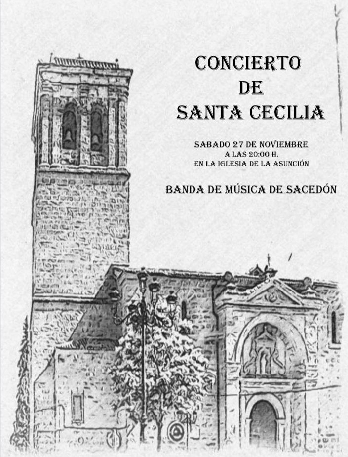 TurismoSacedon's tweet photo. 🎶🎼Plan para hoy sábado por la tarde :
Concierto de Santa Cecilia de la Banda de Música de Sacedón, en la Iglesia de la Asunción.
🕗Hoy sábado 27 de noviembre, a las 20:00h.
Entrada gratuíta.
Vive la música, siente Sacedón.

#Sacedón es cultura, es AZUL y VERDE https://t.co/LextrAe8dN