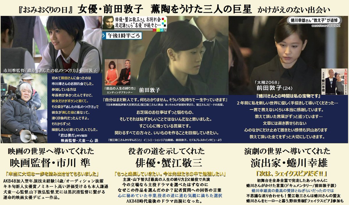 ハッピー トーク So ｔｗｅｅｔ 8 別冊 樋口尚文 葬式の名人 前田敦子 分厚い女優人生 解禁当時 意味深い主演映画タイトルにじんわり胸に来てました あっちゃんにとっての 掛け替えのない出会いと別れ Akb48 市川準 蟹江敬三 蜷川幸雄 運命