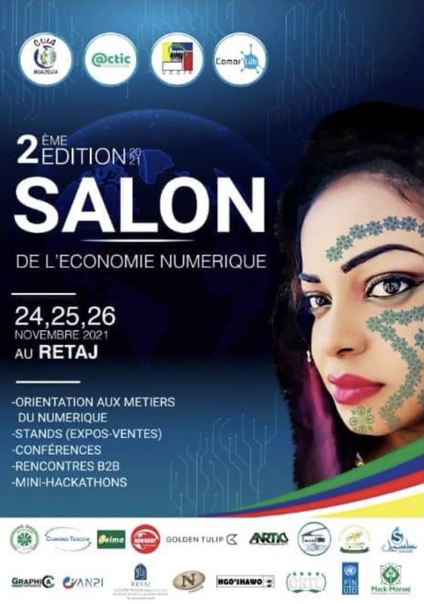 DG_ANPIComores's tweet photo. Clôture de la 2ème édition du salon de l’économie numérique ce vendredi 26 novembre. Un événement soutenu par #ANPI #Comores.
Nous avons exposé aux étudiants les filières de l’économie numérique. Le capital humain est essentiel pour attirer et créer des entreprises innovantes. https://t.co/CBrYcIobux