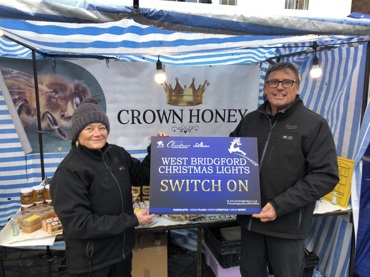 Rushcliffe's tweet photo. Just some of the hearty traders at our food and gift market at today’s #WestBridgford Christmas Lights Switch On here until 6pm! 
Wrap up warm and come and enjoy great treats and gifts from across the Borough and region. #ShopLocalShopSafe https://t.co/Li3bKWeqEg