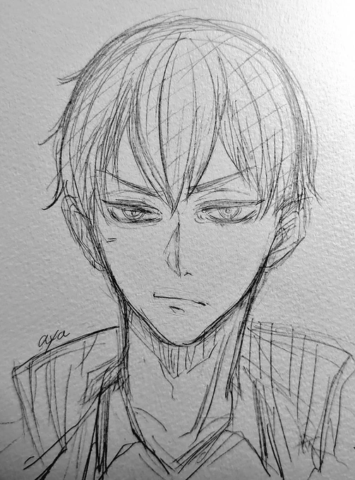 ひっさしぶりに、過去ジャンル〜!!って事でHQ落描き✎

リク貰ったとびおちゃん、私がクロ月の民だったのでこの二人は外せないかなぁと(笑)
あと悩みに悩んでみんな大好きスガさん描きました✨ 