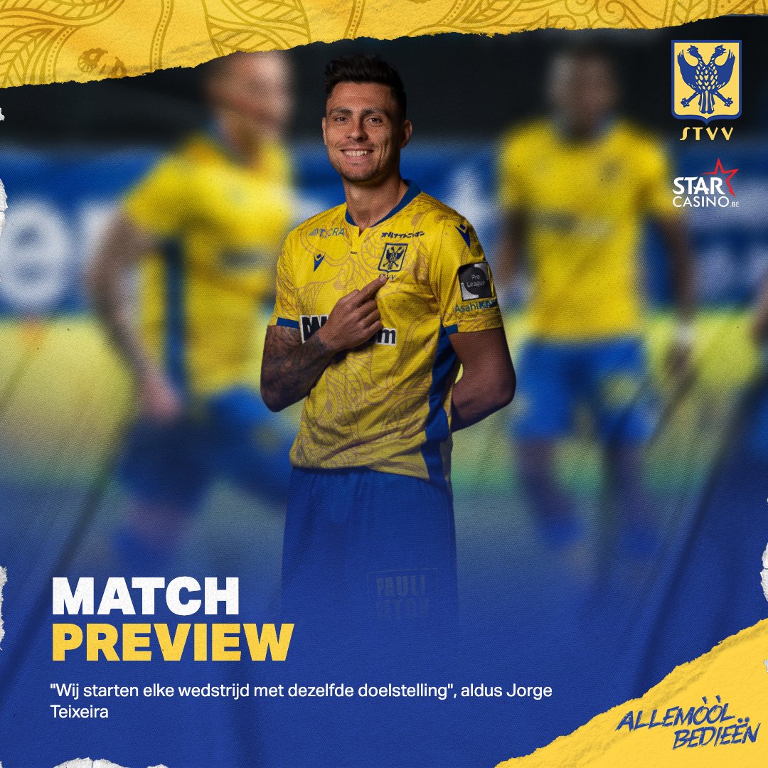 stvv's tweet photo. 𝑴𝑨𝑻𝑪𝑯 𝑷𝑹𝑬𝑽𝑰𝑬𝑾 | Jorge Teixeira blikt vooruit op #SERSTV 

➡ Lees het volledige artikel via: https://t.co/k9HTIcI389

🟨🟦 https://t.co/PTHiGtblXI