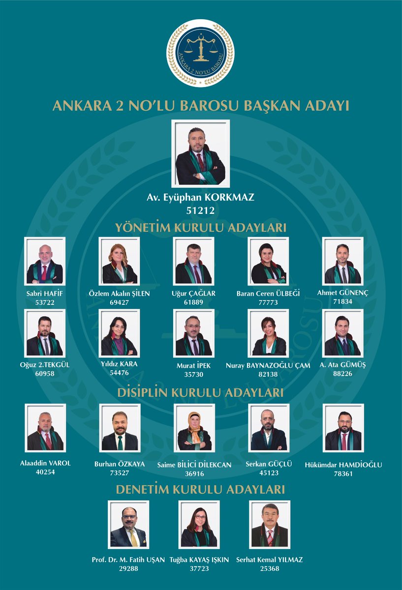📌 @ankara2nolubarosu yönetimin %40 ı oranında kadın meslektaşlarımız ve kamudaki avukat temsil oranı ile üye sosyolojisine en uyumlu tabloyu oluşturma gayreti içinde olmuştur.
Gece gündüz çalışma sözü ile yönetimi dizayn ettik..Hayırlı olsun..