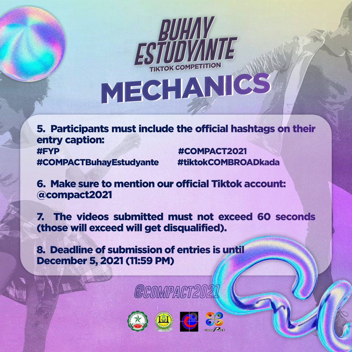 COMPACT2022's tweet photo. Calling all CJD STUDENTS! Put your creativity to the test as you share with us your own take in the Buhay Estudyante Challenge in the New Normal. 🎨💃
It's your time to shine, COMBROADkadas! ✨🌟
#COMPACT2021
#COMPACTBuhayEstudyante
#SaliNaKayoJOURN https://t.co/wwExfaczcA