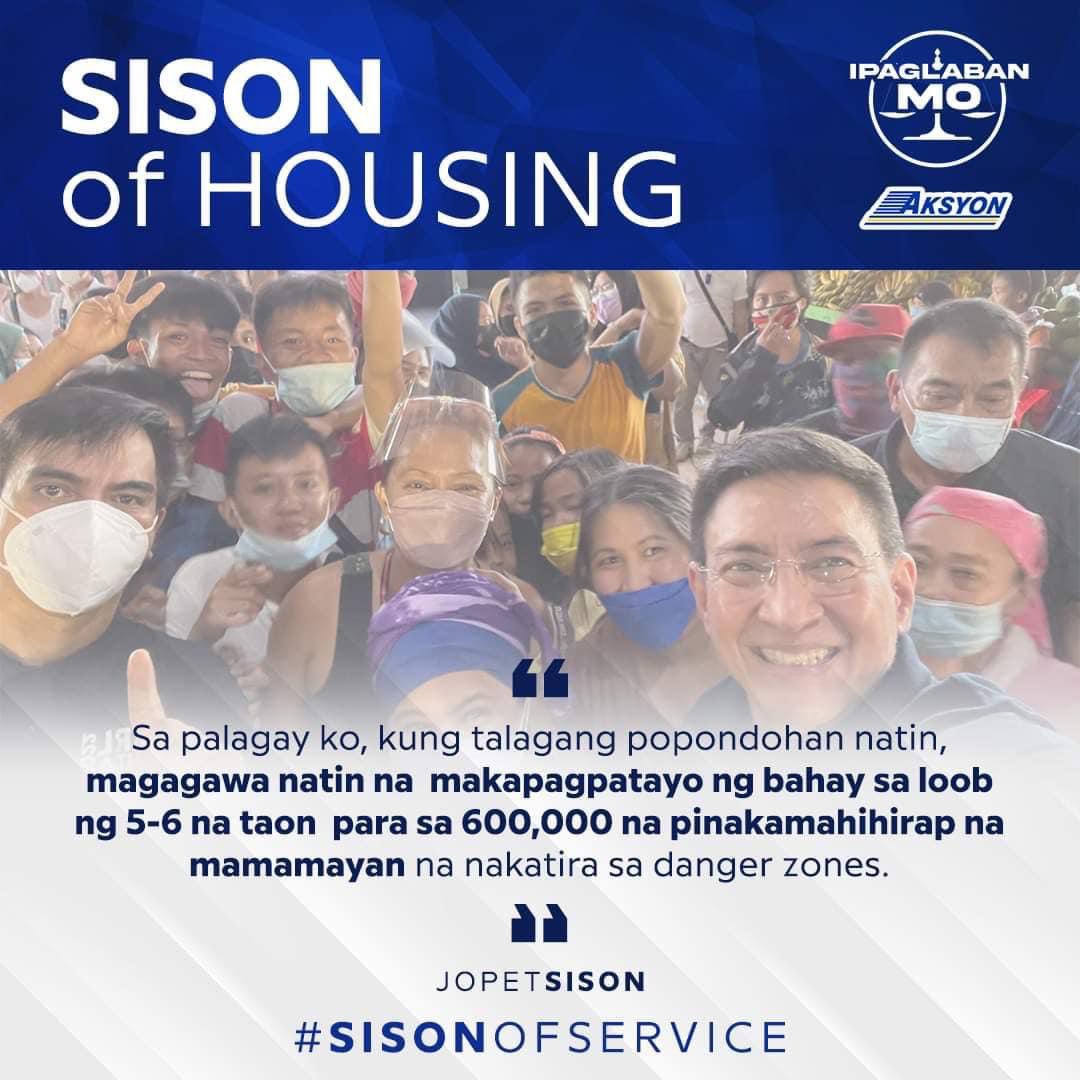 jopetsison2022's tweet photo. Hindi naman talaga imposible. Kailangan lang tutukan, pondohan at bigyan ng priority.

Bawat Pilipino, Ipaglaban Mo! 

#sisonsasenado
#sisonofservice
#SisonofHousing
#IskoDocWillie2022
#IskoWillLead
#AksyonDemokratiko https://t.co/eM0HxZqAnW