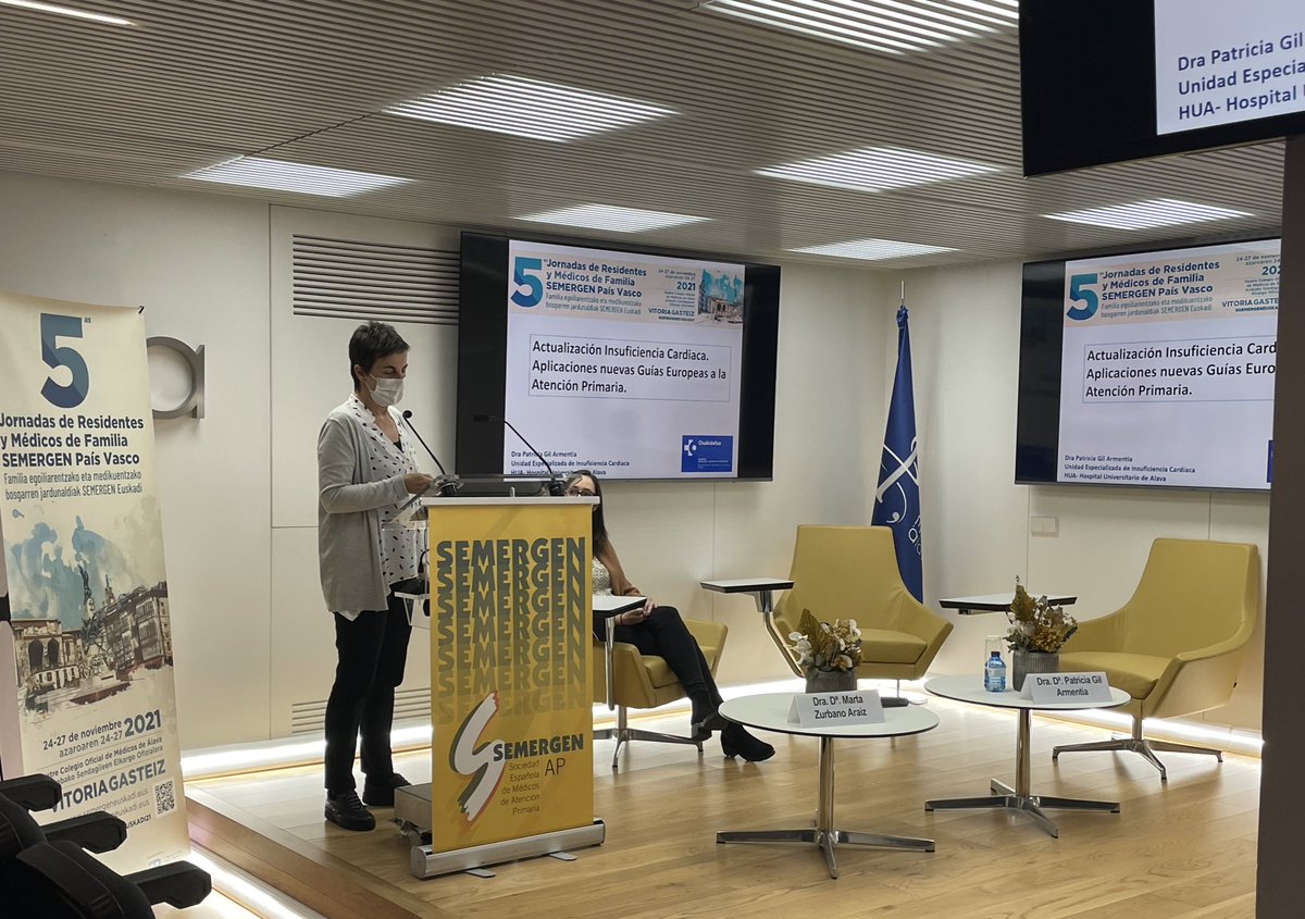 5 Jornadas de Residentes y médicos de familia SEMERGEN Pais Vasco. Actualización Insuficiencia Cardiaca. Aplicaciones nuevas Guías Europeas a la Atención Primaria. Dra. Dª. Patricia Gil Armentia
 <a href="/semergenpv/">SEMERGEN PAIS VASCO</a> <a href="/icomalava/">Ilustre Colegio Oficial de Médicos de Araba/Álava</a> 
#semergeneuskadi21 <a href="/OSIArabaESI/">OSI Araba ESI</a> <a href="/SEMERGENap/">SEMERGEN | Médicos de AP</a>