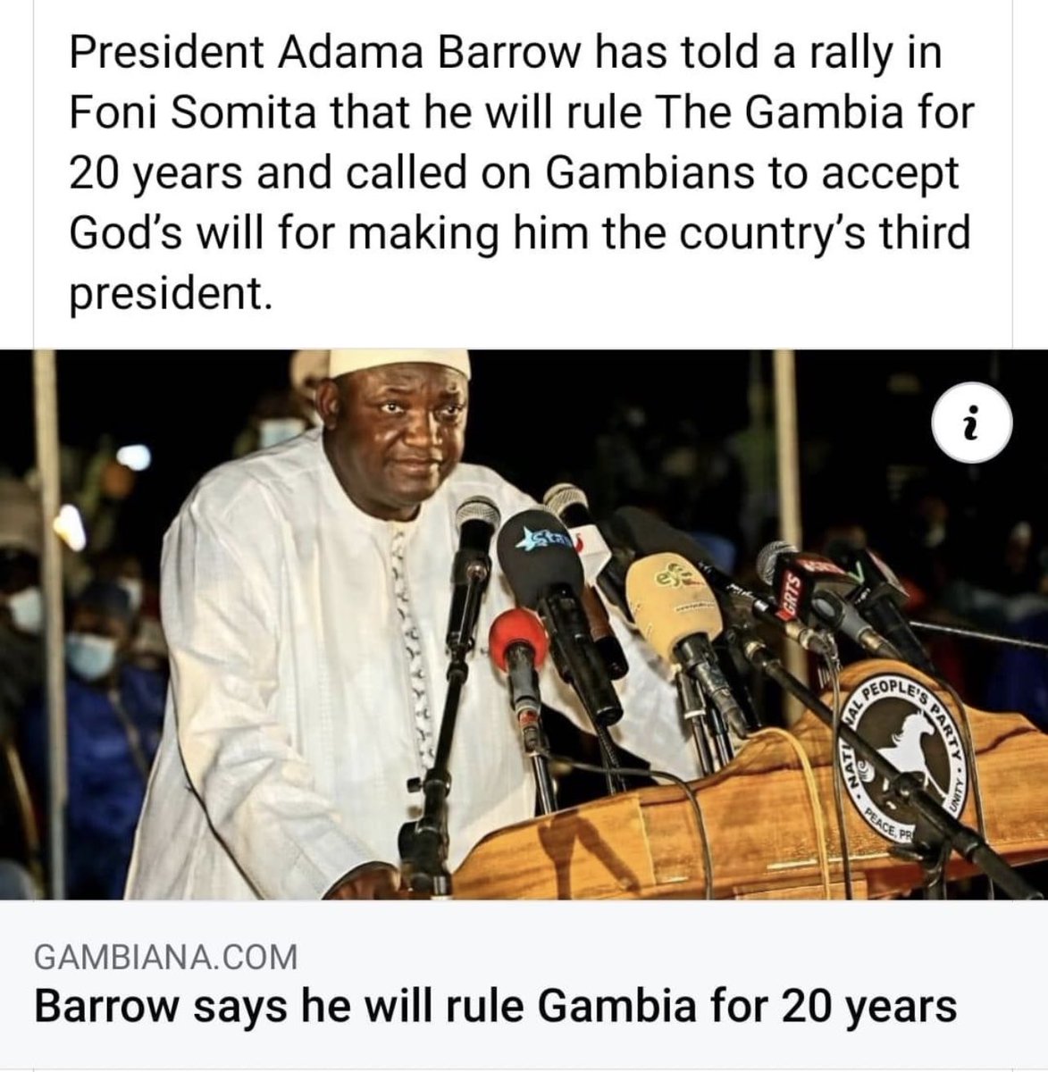 Oceesay's tweet photo. Oh, okay...the Gambian voters will have something to say about that on December 4th.
#Barrowout https://t.co/lbNXhMx0ES
