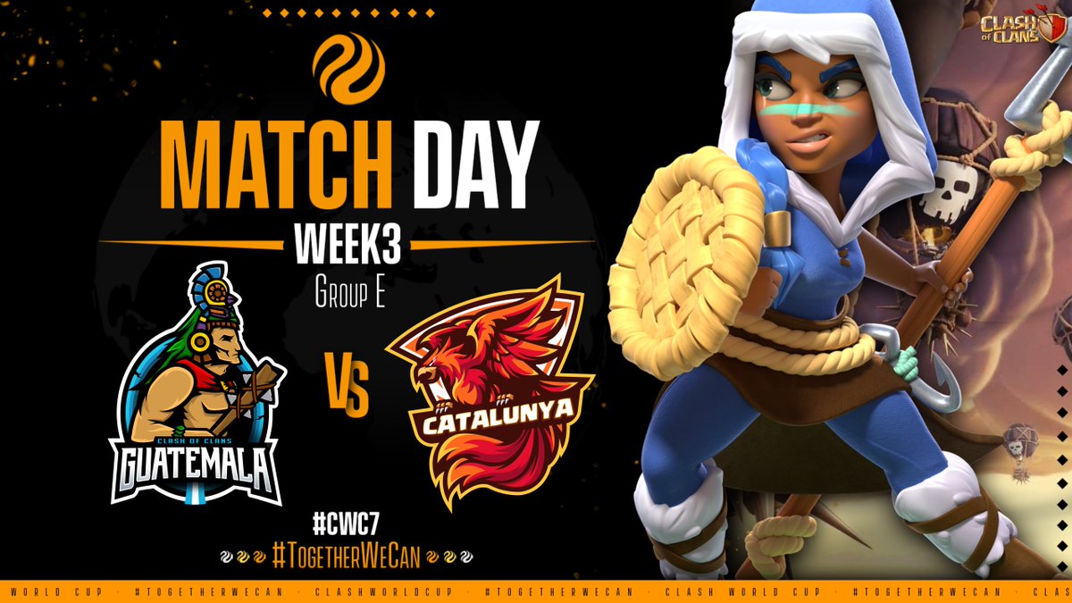 #CWC7 | Week 3 | Group E

🇬🇹 <a href="/co_guatemala/">Selección de Guatemala Clash of Clans</a> - <a href="/CWCCATALUNYA/">Selecció Catalana de Clash of Clans</a>

Community streams:
🇪🇸 twitch.tv/bulmaid_coc - <a href="/BulmaId/">Bulma ID</a>

GLHF!