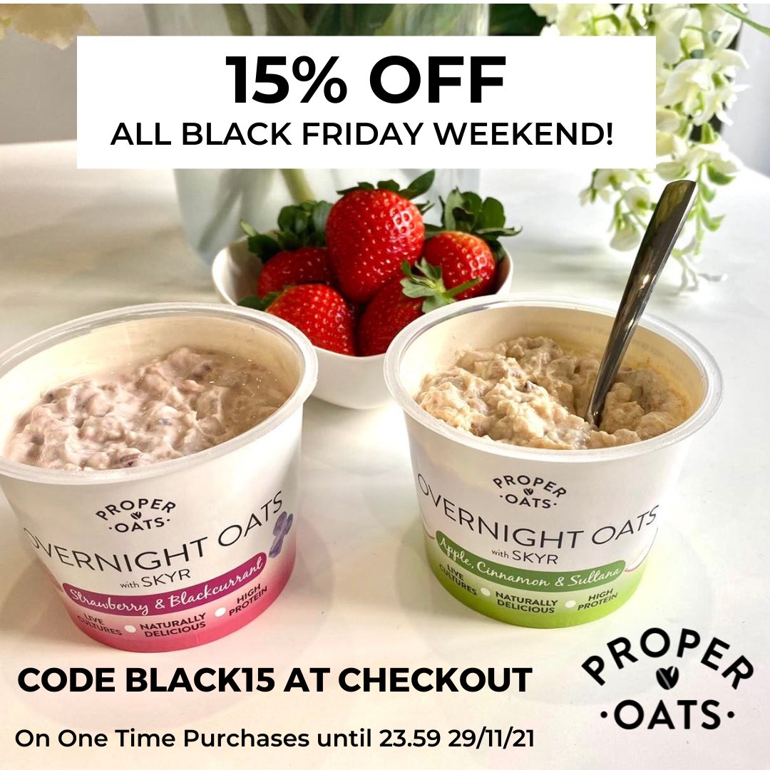 👀 15% OFF THIS BLACK FRIDAY WEEKEND💥
Order now on our website with code BLACK15 to have your ready to eat Overnight Oat pots delivered straight to your door 🚚 Link in bio 👆
