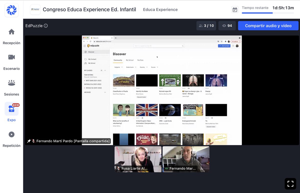 edpuzzle_es's tweet photo. Hoy en @EducaExperience nos acompañan @rosaliarte y @fernando_marti7 explicando sobre el uso de Edpuzzle e ideas de uso en Educación Infantil
#educaexperience #flipped https://t.co/6H9o66wgnB