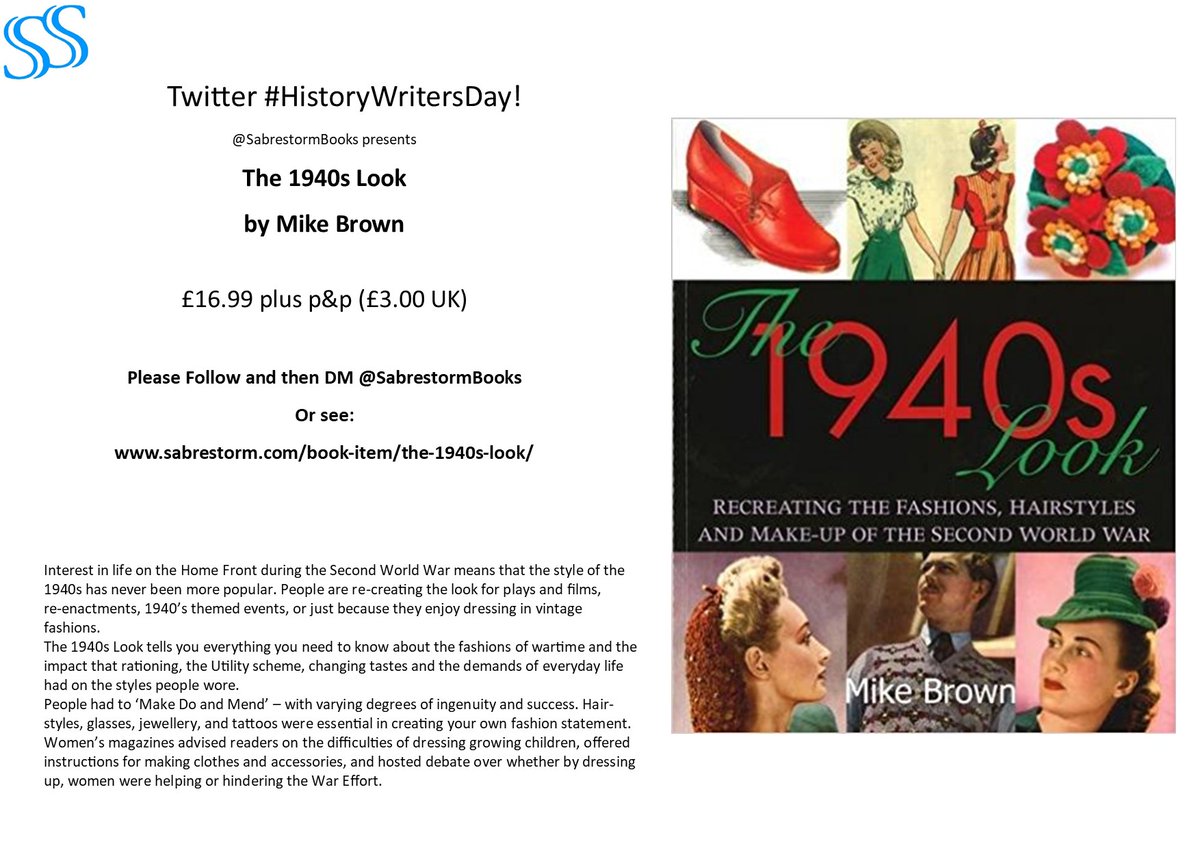 #HistoryWritersDay @Books2Cover <a href="/CarolmikeHarris/">Carol Harris and Mike Brown</a> Mike Brown has written several books for <a href="/SabrestormBooks/">Sabrestorm</a> and they are always a great read. #fashion in the #1940s  often meant being good with a needle as wartime Make Do and Mend was a sign of the time.  sabrestorm.com/book-item/the-…