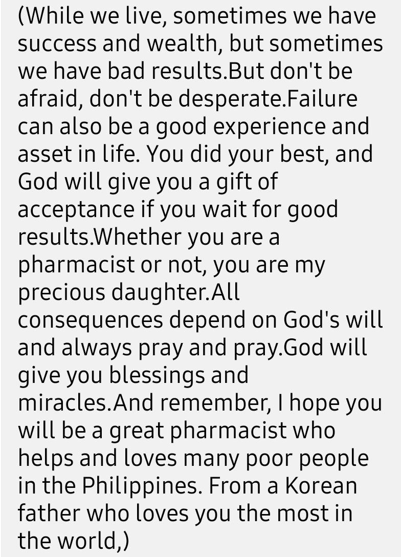 iFarrahcetamol's tweet photo. My Abeoji sent this to me after I finished day 1 of #PhLE2021 since he saw me cry after asking me how was it. Overwhelming kaayo ang support π https://t.co/mdVORLphZW