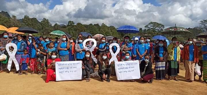 b3rry_y's tweet photo. #ForeverWhiteRibbon Campaign to end sexual harassment and violence against women in Hoya village, Phruso, Karenni State.

#EndImpunity_EndVAW #Nov27Coup
#WhatsHappeningInMyanmar https://t.co/vaTISMLXdF