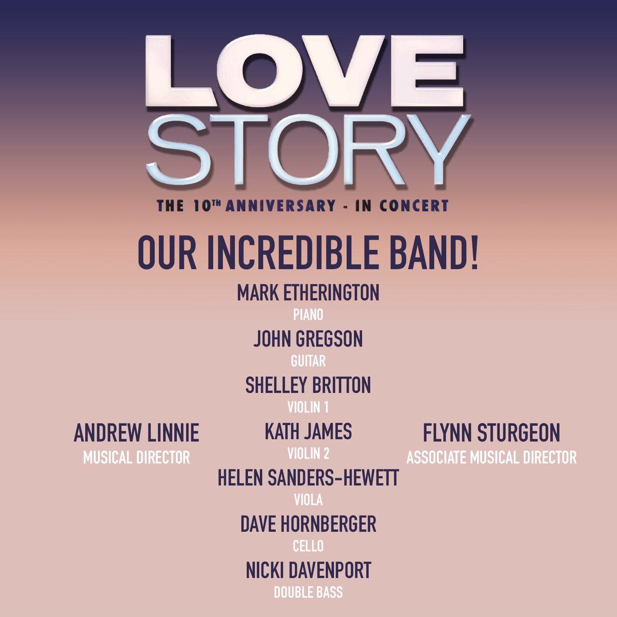 LoveStoryLDN's tweet image. We are so lucky to be playing alongside this incredible band, led by our MD @AndrewLinnie 🙌 #LoveStory

🎟 cadoganhall.com/whats-on/love-…