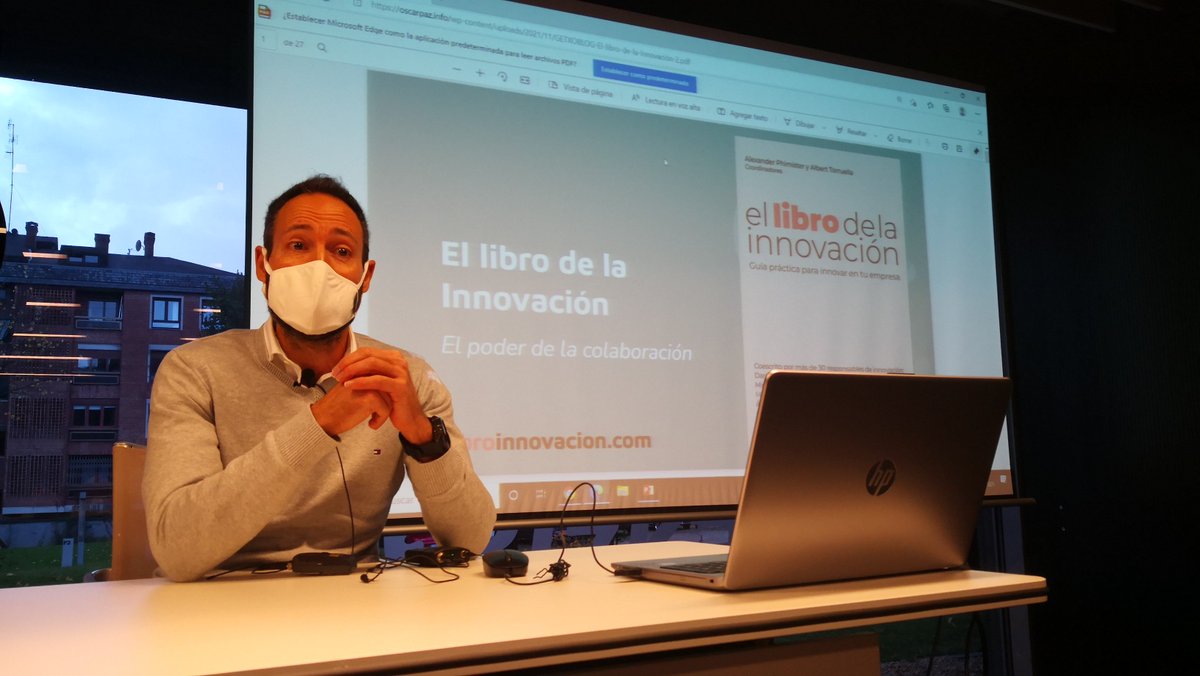palazio's tweet photo. #Getxoblog con la innovación en la empresa gracias al gran libro de 33 innovadores trabajando en Red. Editorial #Librosdecabecera Gran labor de @oskarpaz portugalujo como yo, aunque yo de #Sotera y #Santurtzi #ElLibroDeLaInnovación https://t.co/9RP7AWR6Hi
