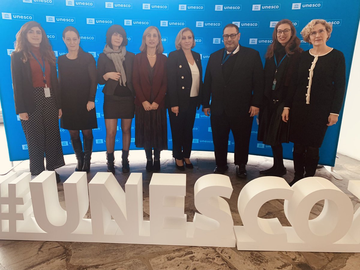 SaharBaassiri's tweet photo. UNESCO 41st General  Conference #unescoGC  ends successfully.
#FuturesOfEducation #AIEthics #OpenScience and many more issues.#unesco75  
Thank you lebanon team @UNESCO for all the good work: Nadim, Naya, Zeina, Samia, Alya, Carole, Myriam, and missing in photo Bahjat and Dima. https://t.co/A4yHnOBkxs