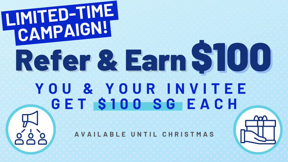 SocialGood_Inc's tweet photo. 🎊Limited-Time Campaign🎊
You can now receive $100 worth of SG for each new referral made. New users will also receive $100 worth of SG.
Invite your friends and family today! 

*Available until December 25 2021 23:59:59 JST🎄
#SocialGoodApp_CryptoBack #crypto https://t.co/uSITrK40eh
