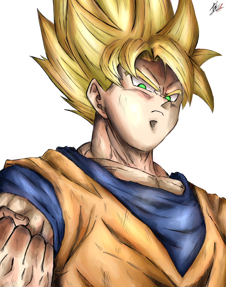 son goku 1boy blonde hair super saiyan male focus solo green eyes super saiyan 1  illustration images