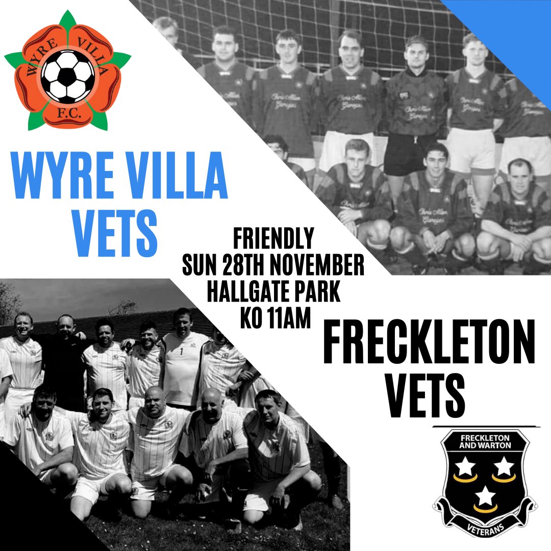 GAME TOMORROW:

Veterans:
🆚 <a href="/FreckVets/">Freckleton & Warton Vets</a> 
🕚 11am
📍 Home - FY6 0LA
📅 Tomorrow
🏆 Friendly

#upthevilla 🔵🔵🔵