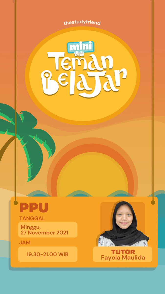 thestudyfriend's tweet photo. Haiii #StudyFriend๐๐ Jangan lupaa nihhh malem ini ada kelas PPU bareng Kak Fay! Mulai jam 19.30โฐ Yuk siap2 laptop dan bukunya! Jangan sampe telat, see u๐ https://t.co/yaldTZghTd