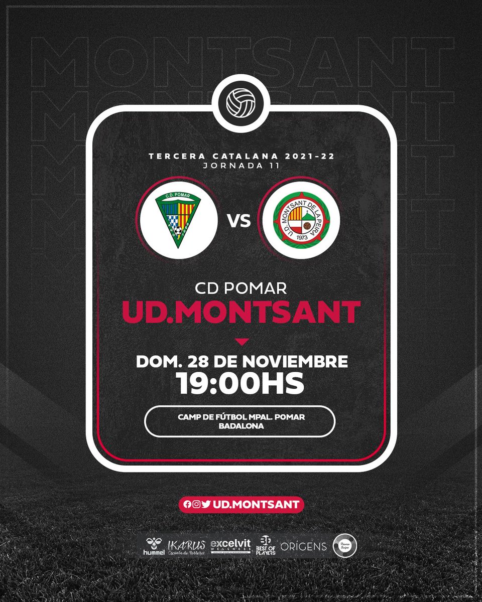 udmontsant's tweet photo. JORNADA 11. Mañana domingo buscaremos otros tres puntos que nos hagan progresar en la clasificación. El equipo llega en buena dinámica, con 6 partidos seguidos sumando. #SentimientoMontsant #3cat11 #futbolcat #SomosBadalona #PromoSwipe https://t.co/uXwKIrv8Pf