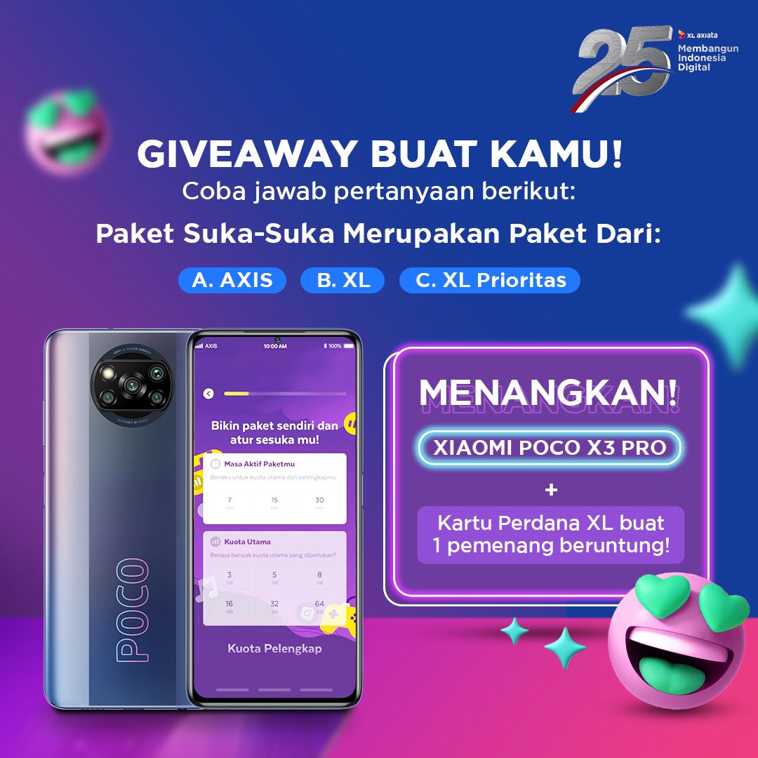 XLSMART's tweet photo. ✨GIVEAWAY CHECK✨

Langsung aja ikutan dengan cara:
1. Follow @xlaxiata_tbk @AXISgsm
2. Gunakan hashtag 
#JadiLebihBaik
3. Jawab sebanyak-banyaknya
4. Like &amp; Retweet untuk tanda kamu berpartisipasi

Yuk langsung ikutan sekarang! https://t.co/s3MHtwmHLK